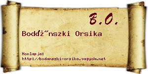 Bodánszki Orsika névjegykártya